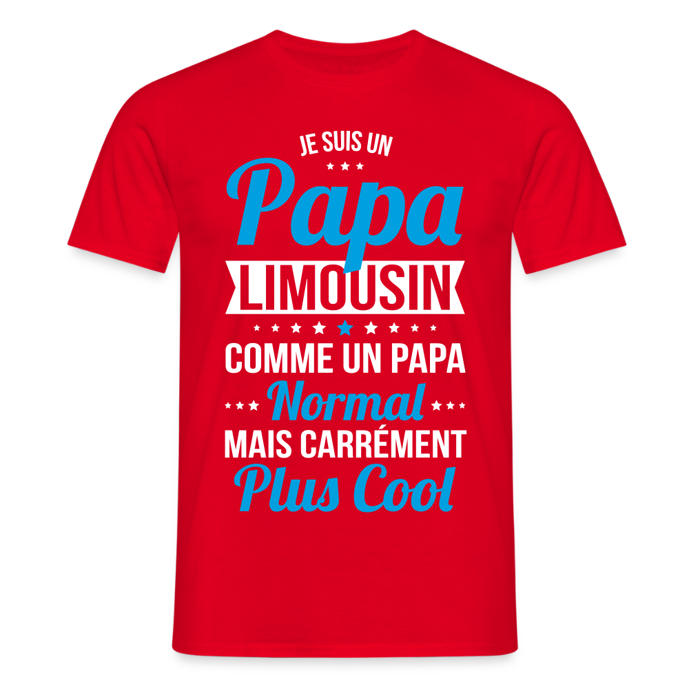 T-shirt Homme - Papa Limousin Plus Cool - rouge