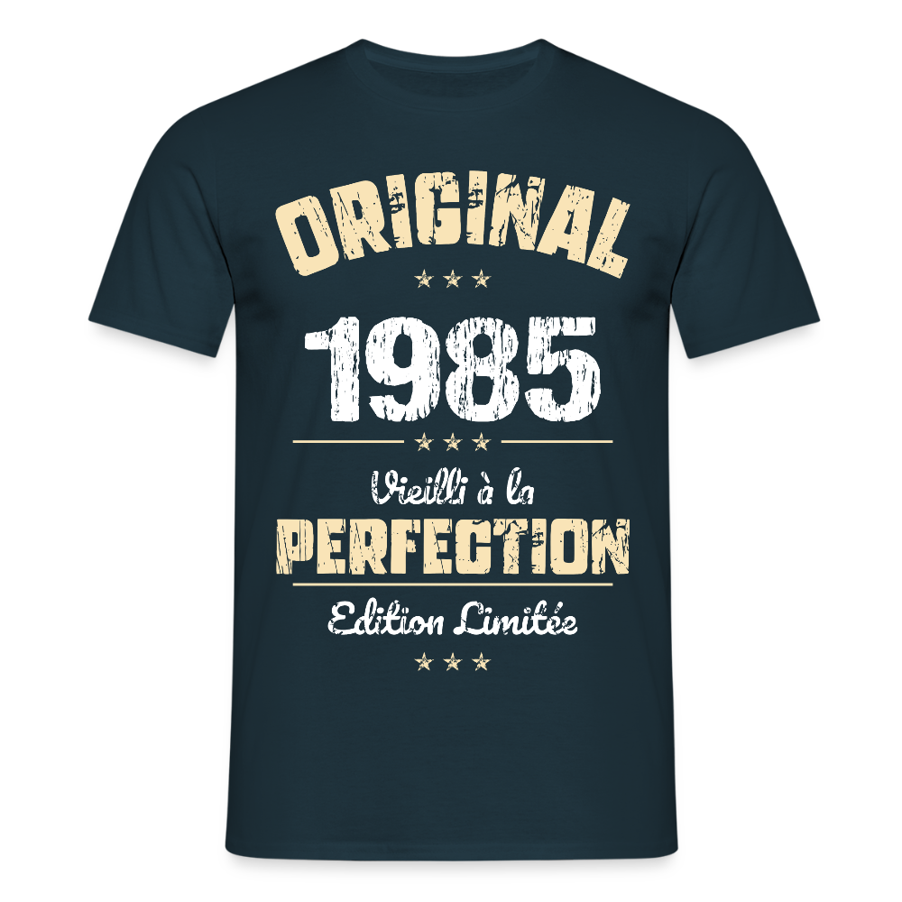 T-shirt Homme - Anniversaire 40 Ans - Original 1985 - marine