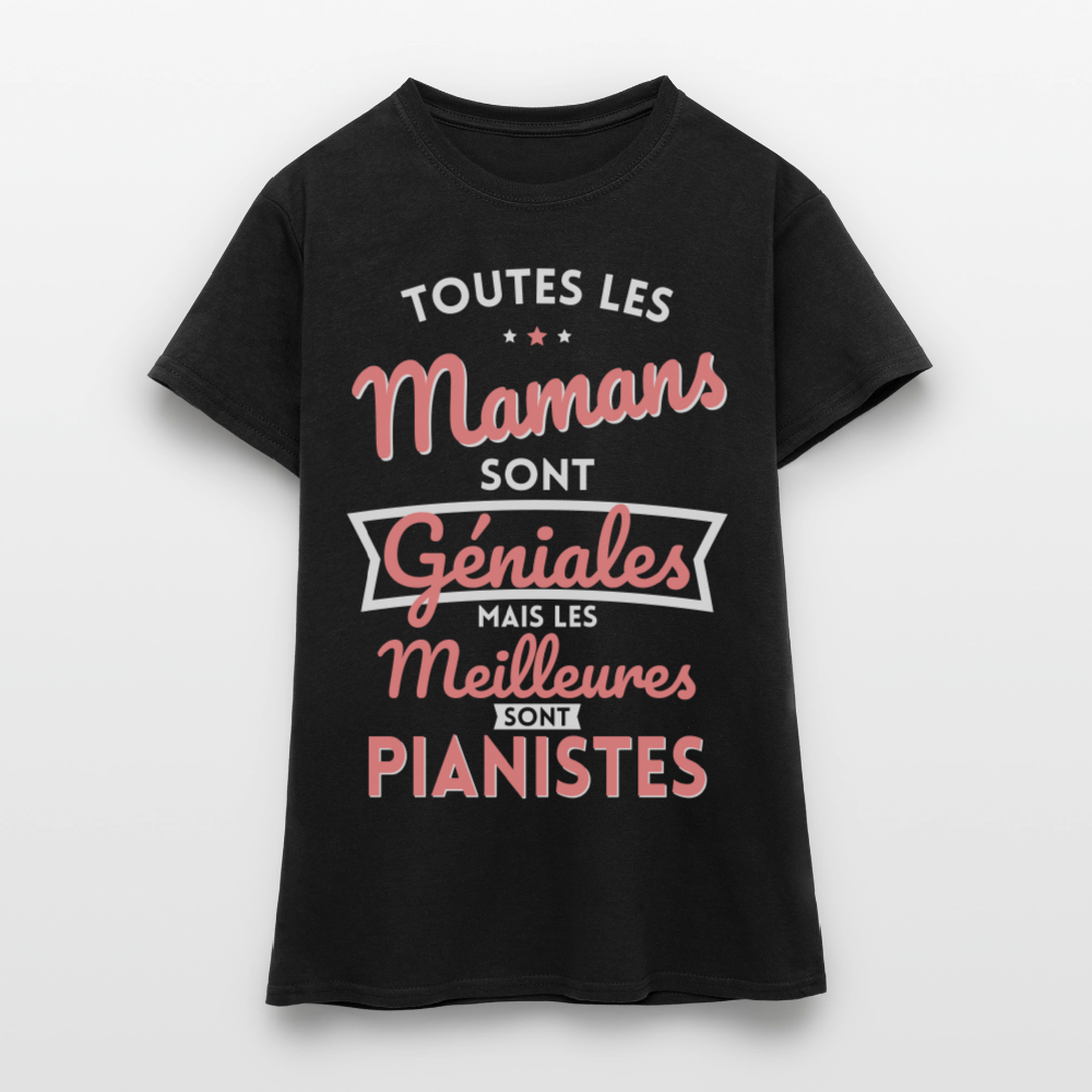 T-shirt Femme - Mamans géniales - Les meilleures sont pianistes - noir