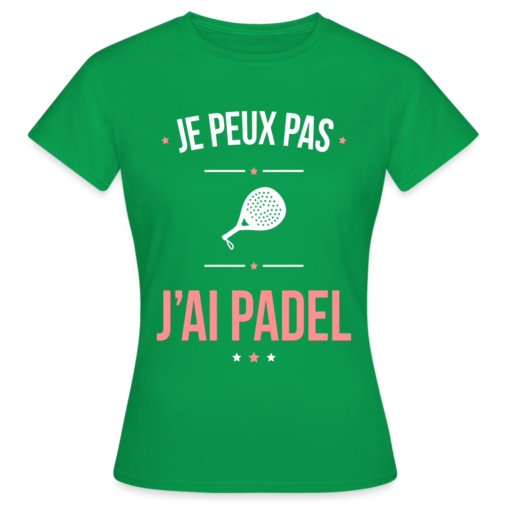 T-shirt Femme - Je peux pas j'ai Padel - vert