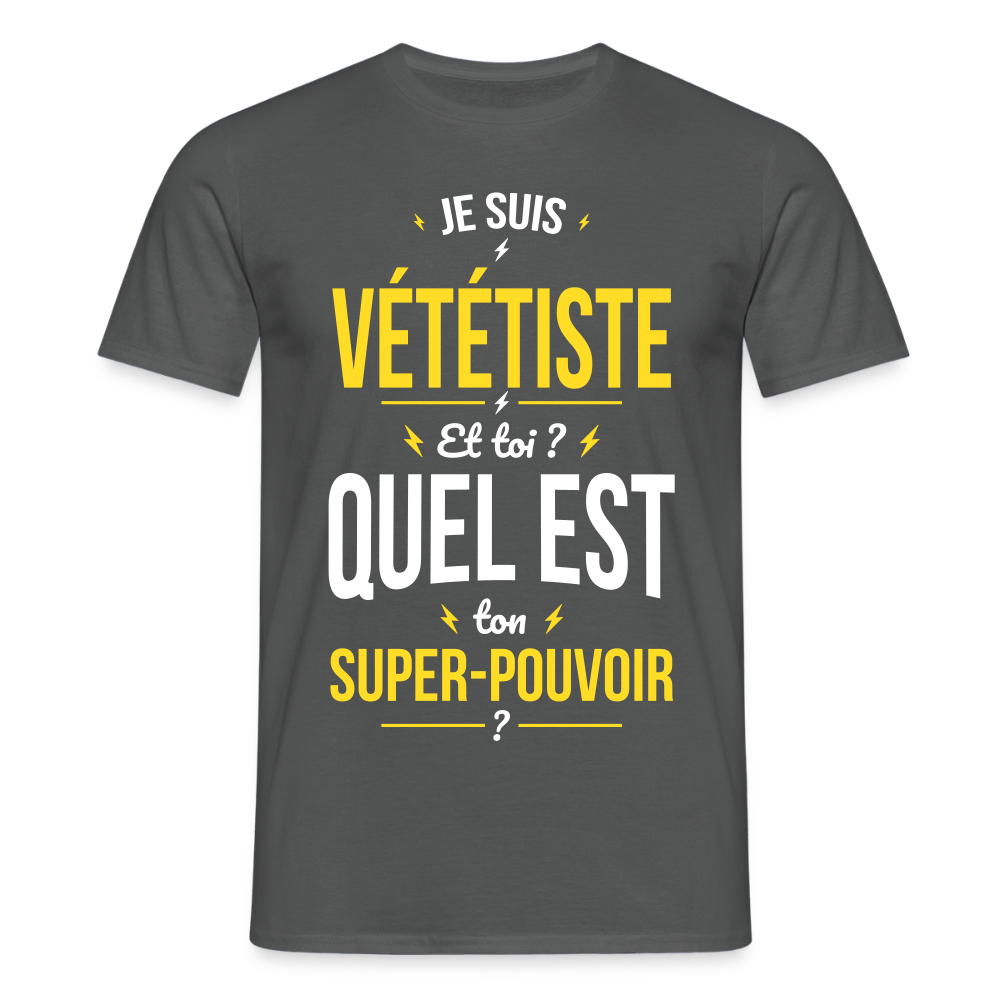 T-shirt Homme - Je suis vététiste - Super-pouvoir - charbon