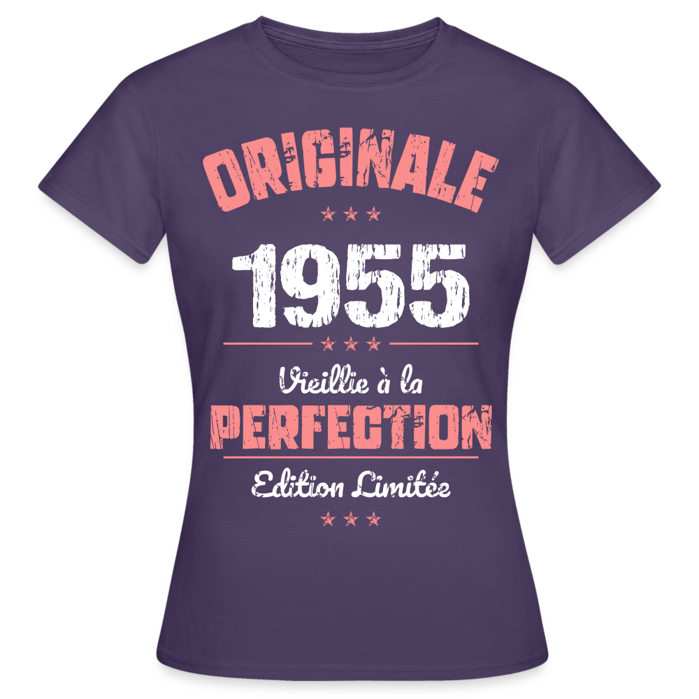 T-shirt Femme - Anniversaire 70 Ans - Originale 1955 - violet foncé