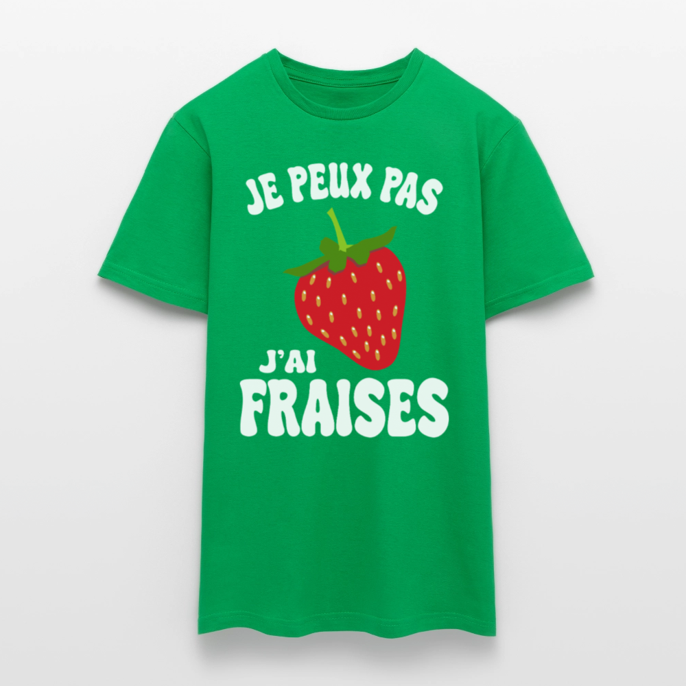 T-shirt Homme - Je peux pas j'ai fraises - vert