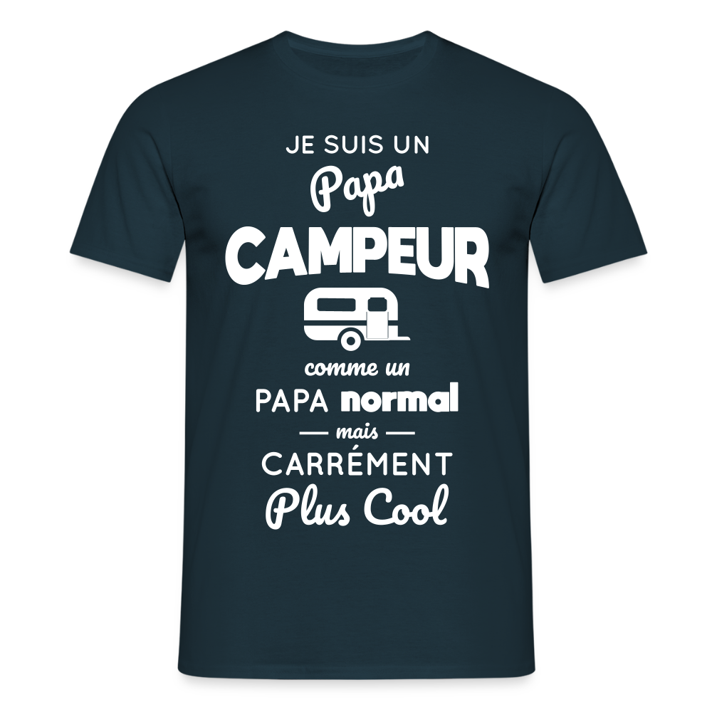 T-shirt Homme - Papa campeur plus cool - marine