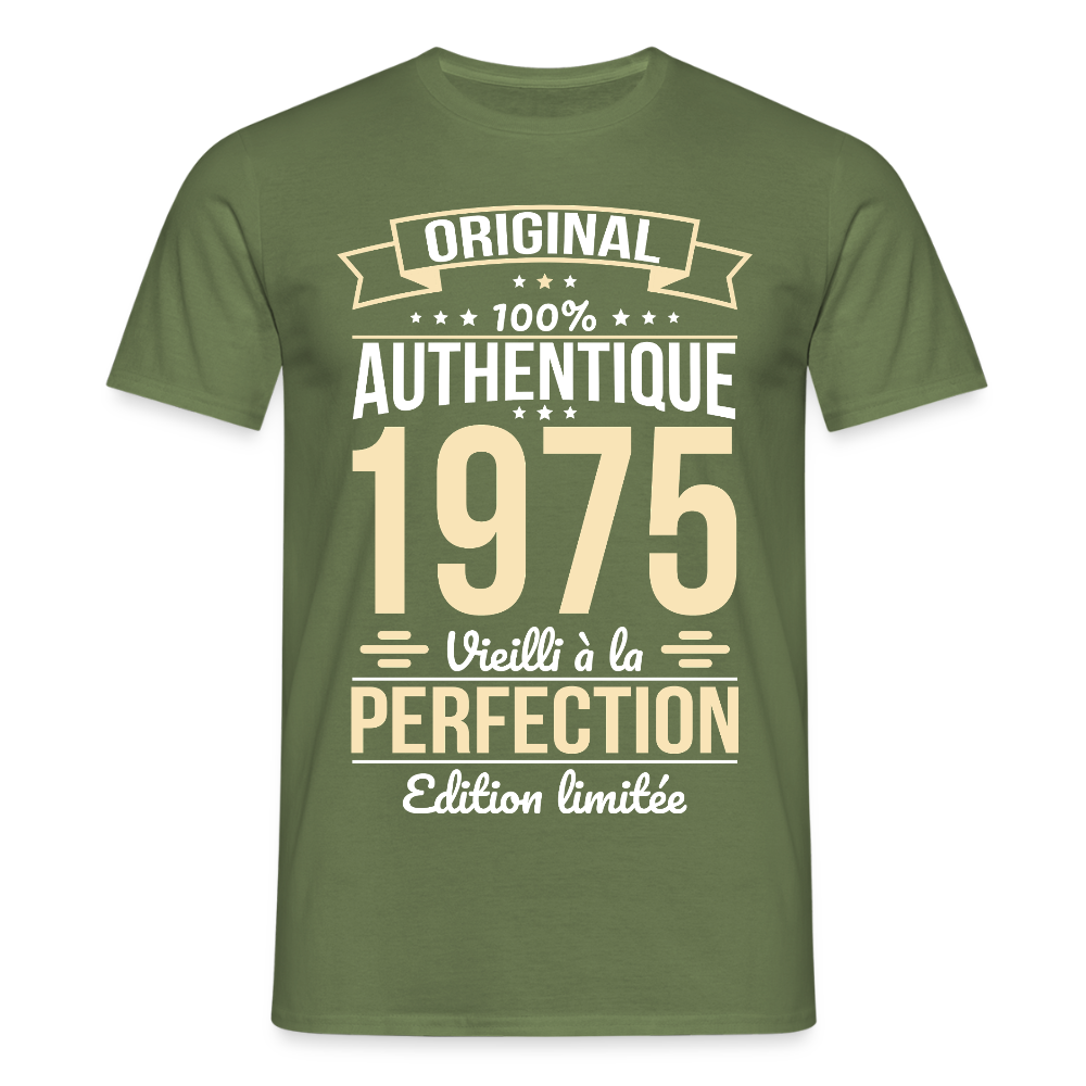 T-shirt anniversaire homme 50 ans – Original 1975 - vert militaire