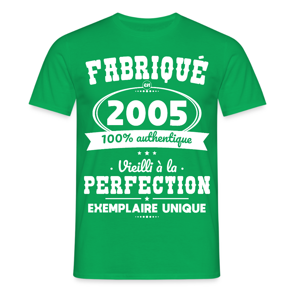 T-shirt Homme - Anniversaire 20 Ans - Fabriqué en 2005 - vert