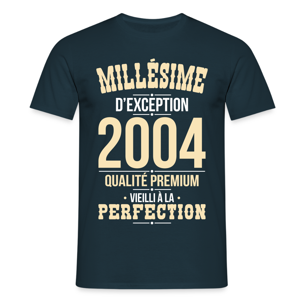 T-shirt Homme - Anniversaire 21 Ans - Millésime 2004 - marine