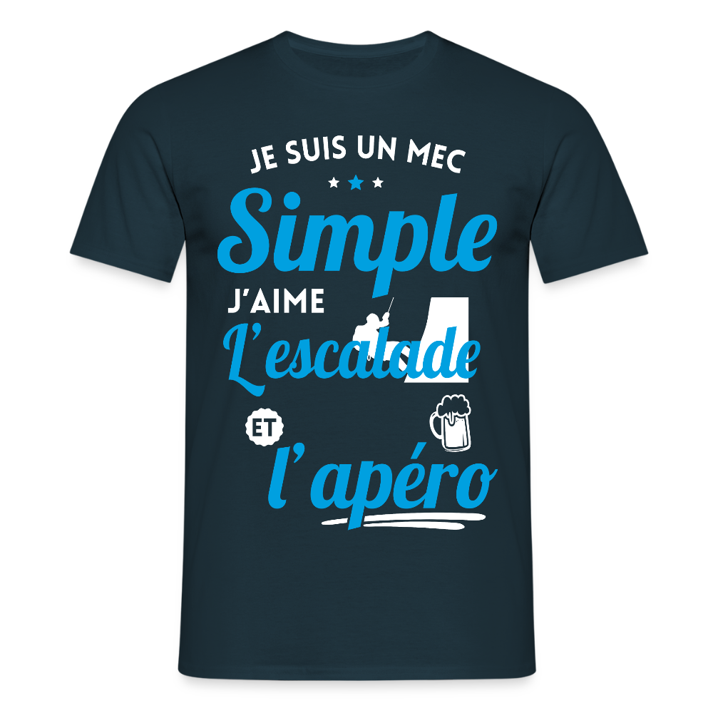 T-shirt Homme - J'aime l'escalade et l'apéro - marine