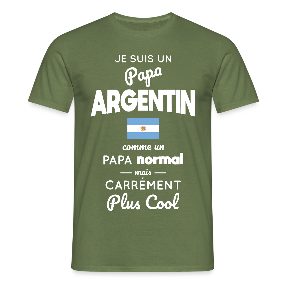 T-shirt Homme - Papa Argentin Plus Cool - vert militaire
