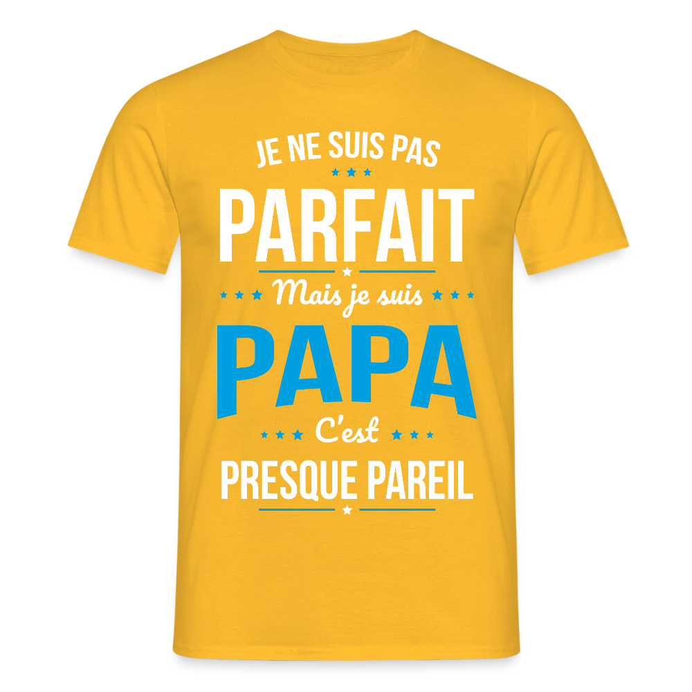 T-shirt Homme - Je ne suis pas parfait mais je suis Papa - jaune