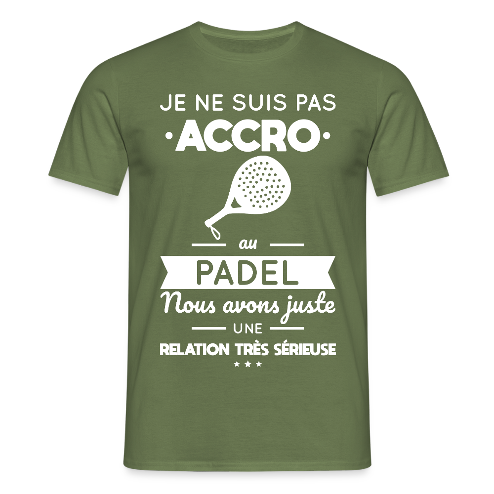 T-shirt Homme - Je Ne Suis Pas Accro Au Padel - vert militaire