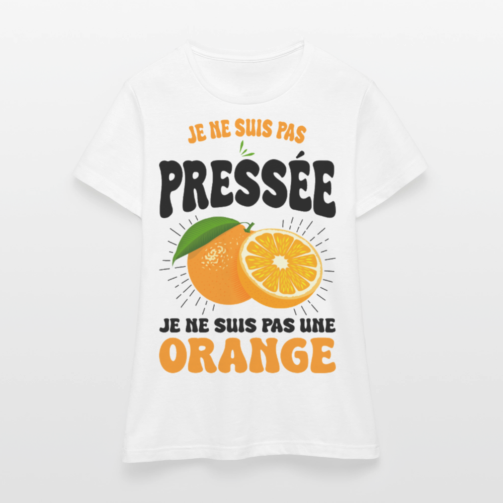T-shirt Femme - Je ne suis pas une orange. - blanc