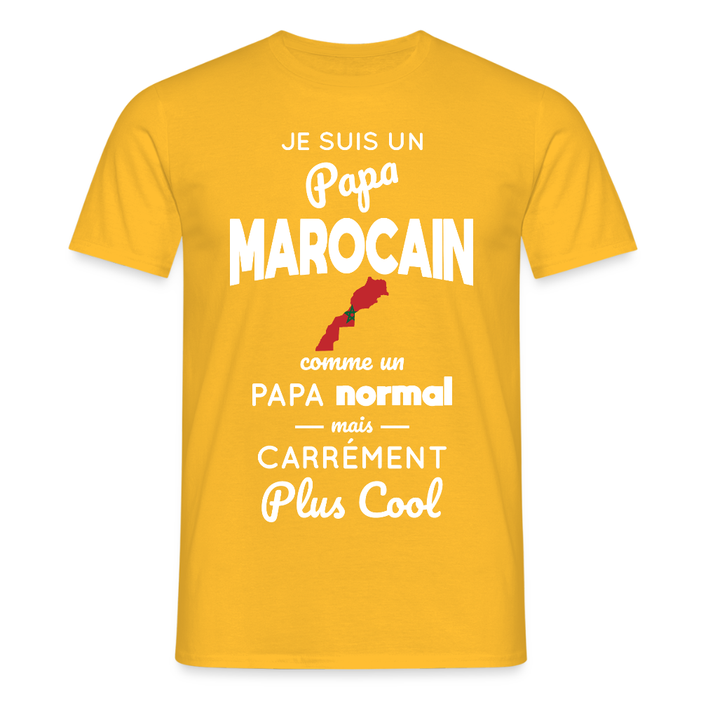 T-shirt Homme - Papa Marocain Plus Cool - jaune