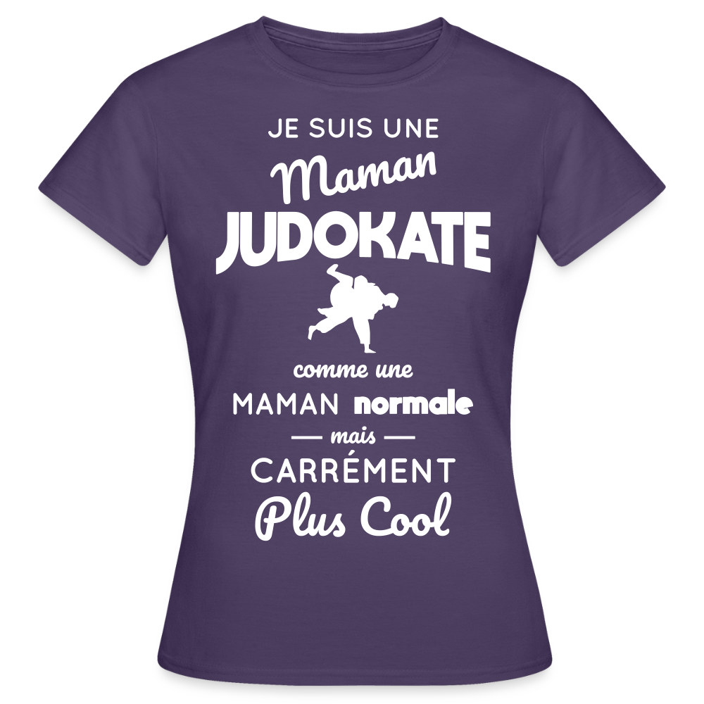 T-shirt Femme - Maman judokate plus cool - violet foncé