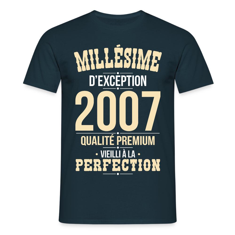 T-shirt Homme - Anniversaire 18 Ans - Millésime 2007 - marine