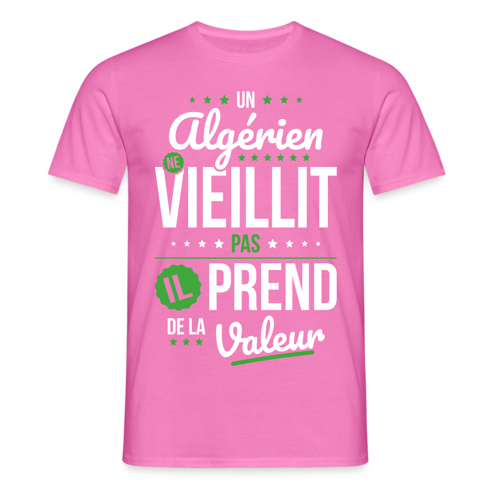 T-shirt Homme - Un Algérien ne vieillit pas - rose