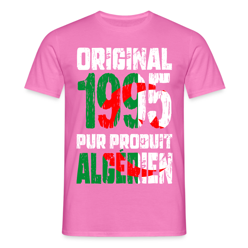 T-shirt Homme - Anniversaire 30 Ans - Original 1995 - Pur produit Algérien - rose