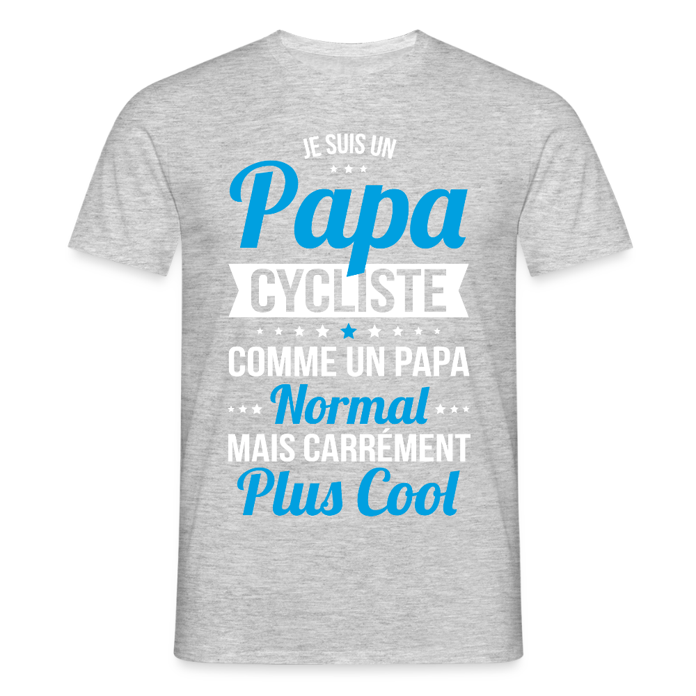 T-shirt Homme - Papa cycliste plus cool - gris chiné