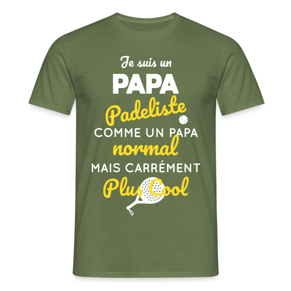 T-shirt Homme - Papa Padeliste Plus Cool - vert militaire