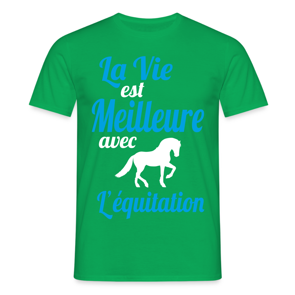 T-shirt Homme - La vie est meilleure avec l'équitation - vert