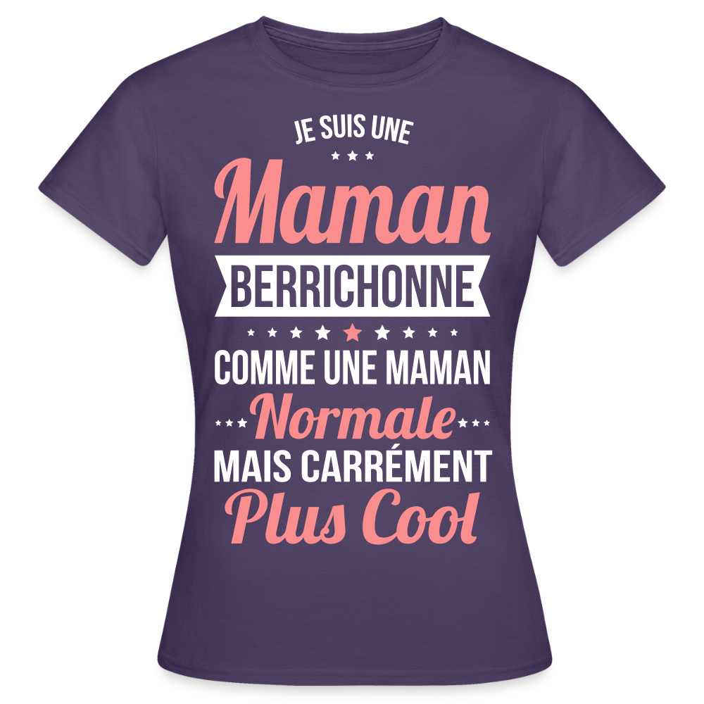 T-shirt Femme - Maman Berrichonne plus cool - violet foncé