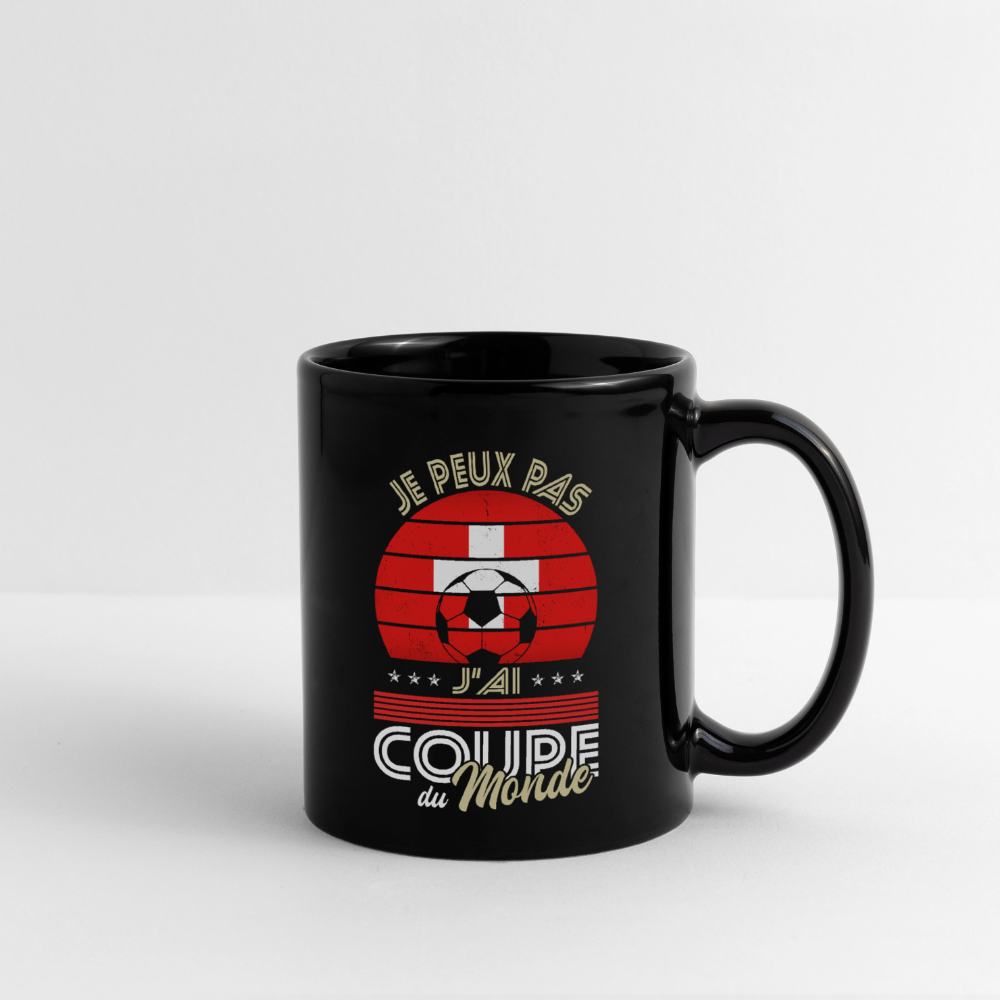 Mug uni - Je peux pas j'ai Coupe du Monde - Suisse - noir