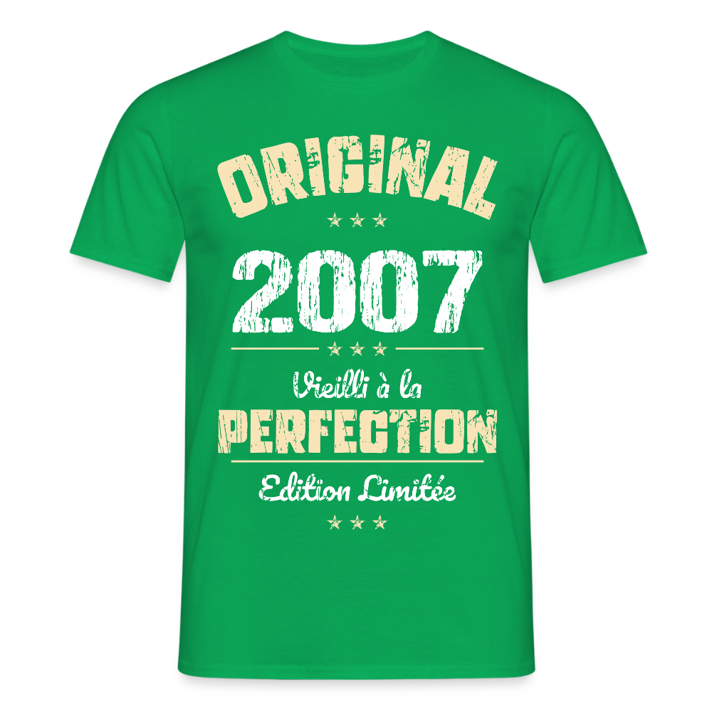 T-shirt Homme - Anniversaire 18 Ans - Original 2007 - vert