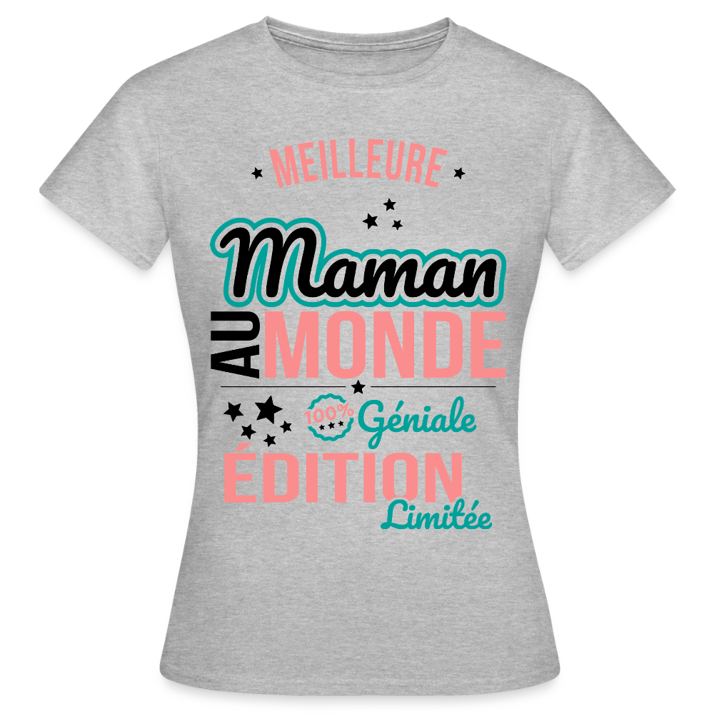 T-shirt Femme - Meilleure Maman au monde - gris chiné