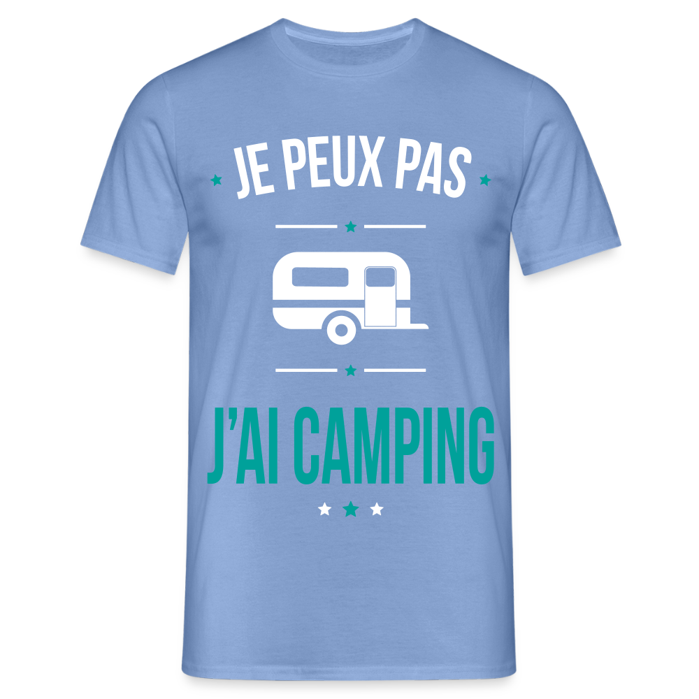 T-shirt Homme - Je peux pas j'ai Camping - carolina blue