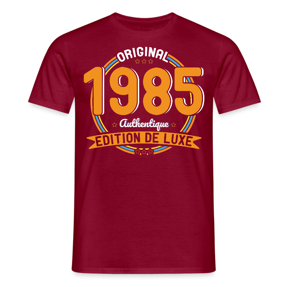 T-shirt Homme - Anniversaire 40 Ans - Original 1985 Authentique - rouge brique
