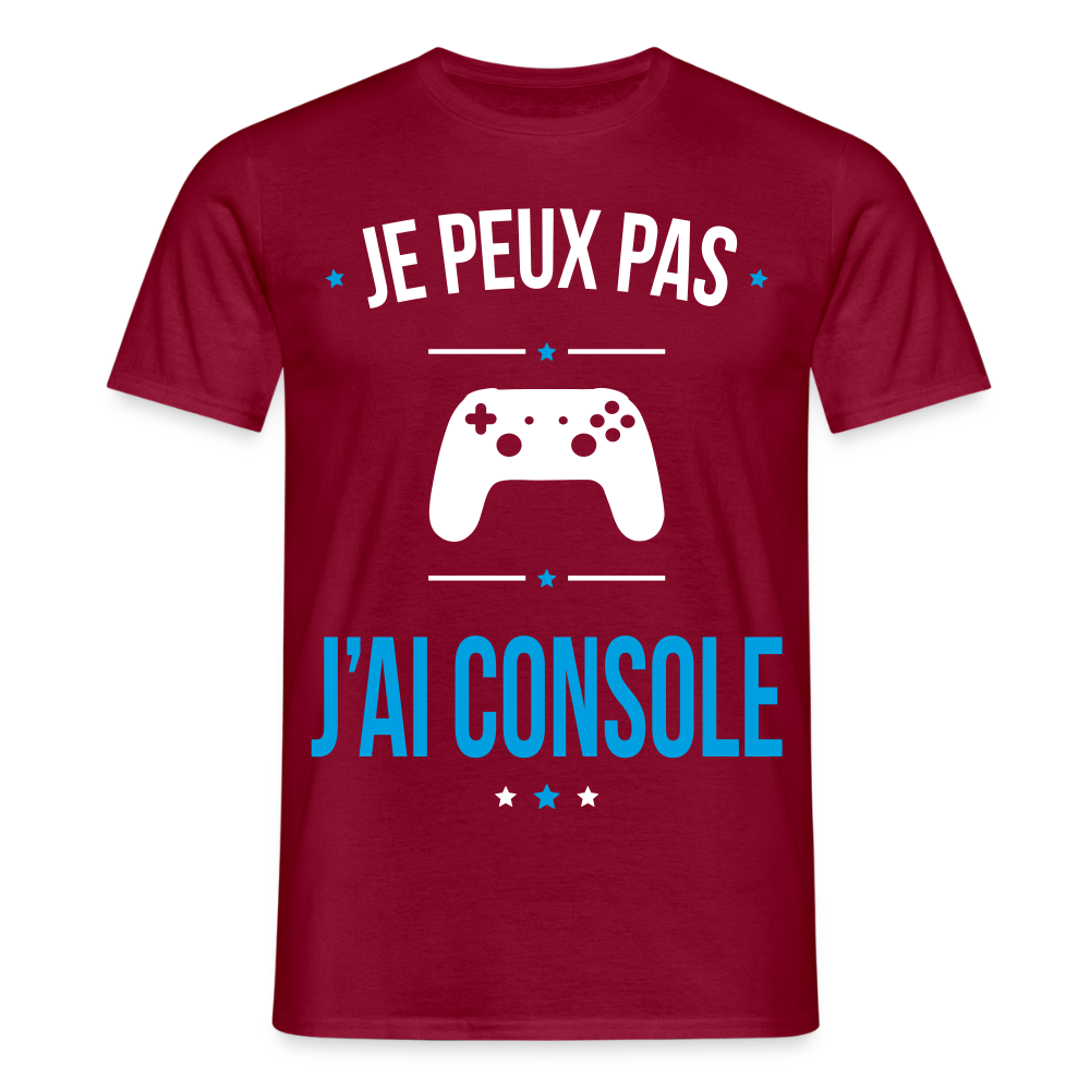 T-shirt Homme - Je peux pas j'ai Console - rouge brique