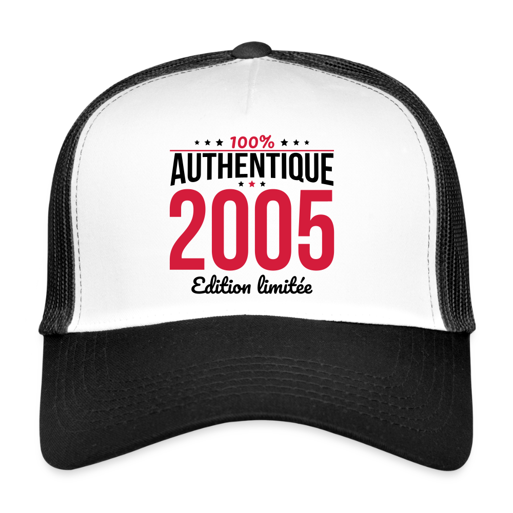 Casquette Trucker - Anniversaire 20 Ans - 100% Authentique 2005 - blanc/noir