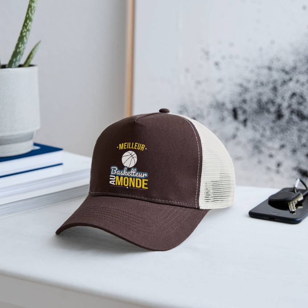Casquette Trucker - Meilleur basketteur au monde - marron/beige