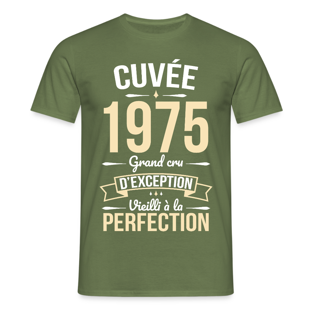 T-shirt Homme - Anniversaire 50 Ans - Cuvée 1975 - vert militaire