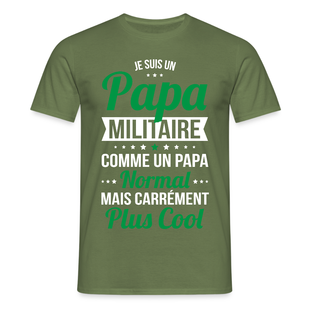 T-shirt Homme - Papa militaire plus cool - vert militaire