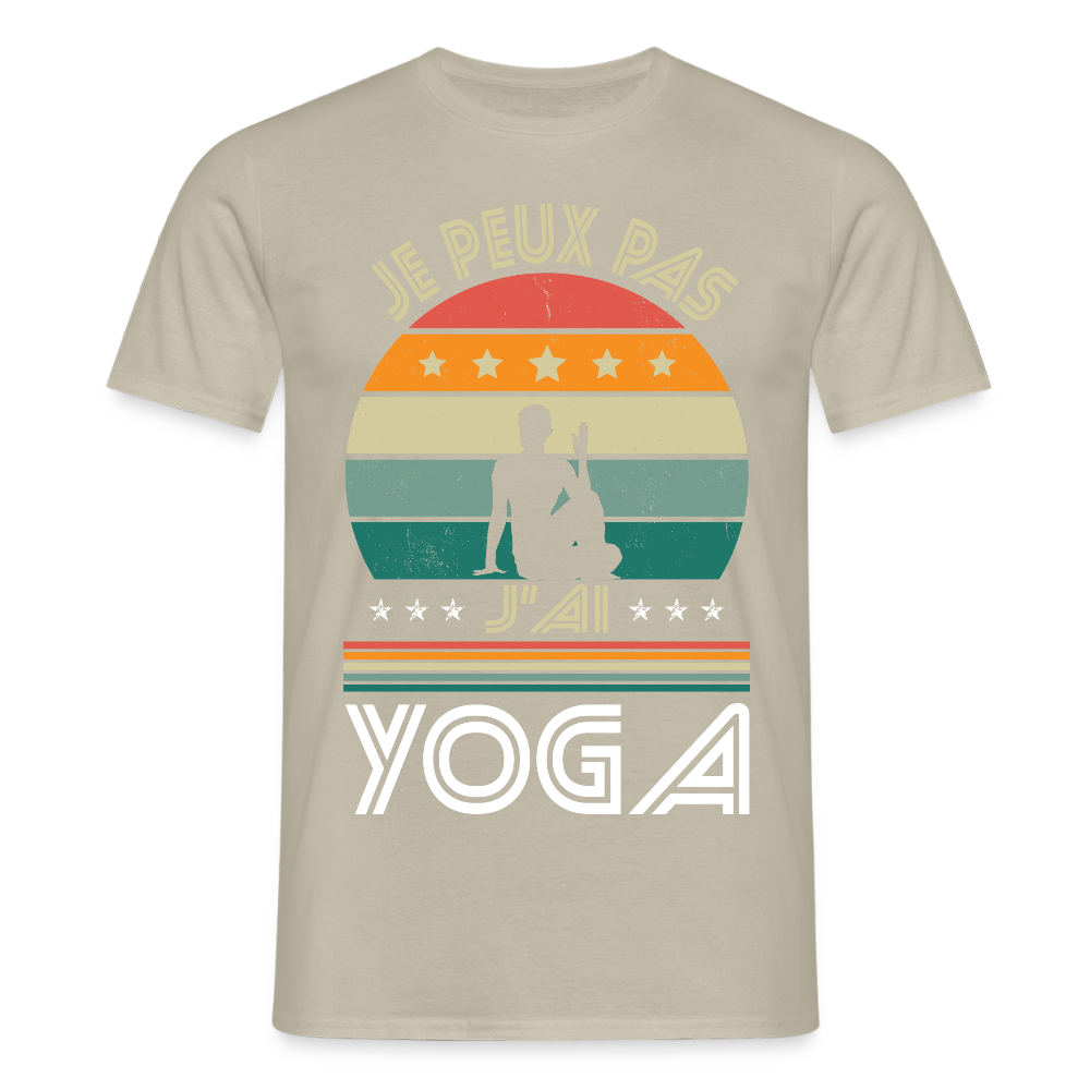 T-shirt Homme - Je peux pas j'ai Yoga - beige sable