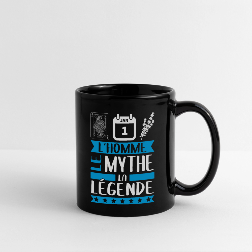 Mug uni Valentin rébus – L’homme, le mythe, la légende - noir