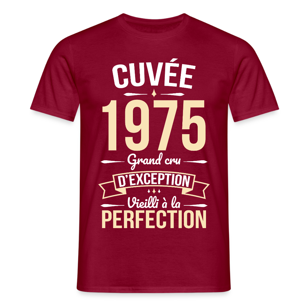 T-shirt Homme - Anniversaire 50 Ans - Cuvée 1975 - rouge brique
