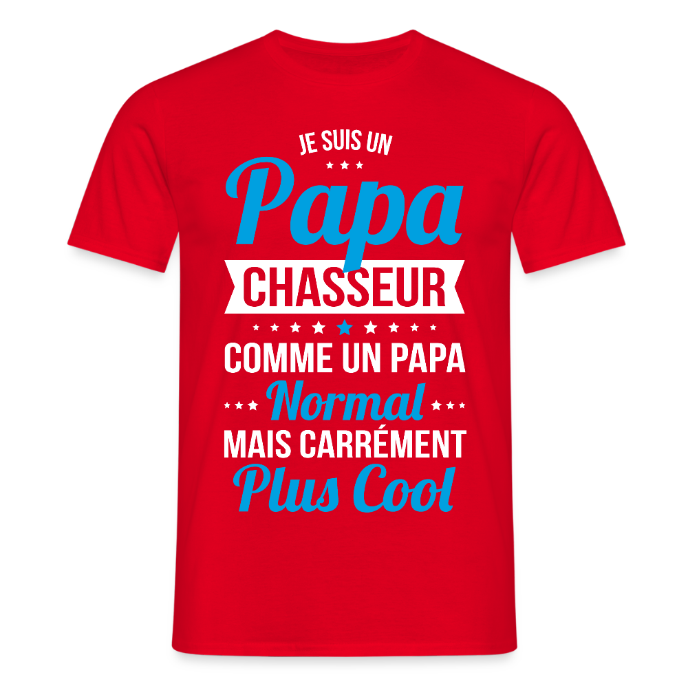 T-shirt Homme - Papa chasseur plus cool - rouge