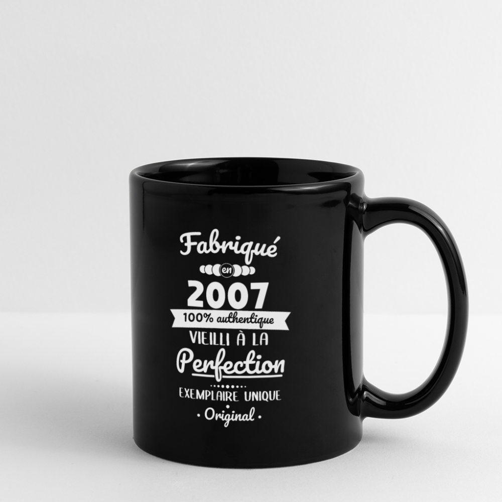 Mug uni - Anniversaire 18 Ans - Fabriqué en 2007 - noir