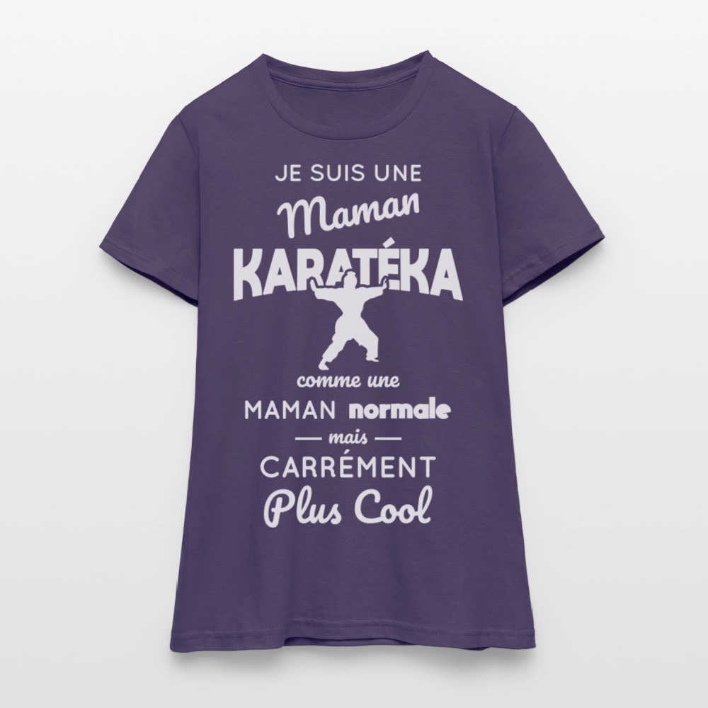 T-shirt Femme - Maman karatéka plus cool - violet foncé