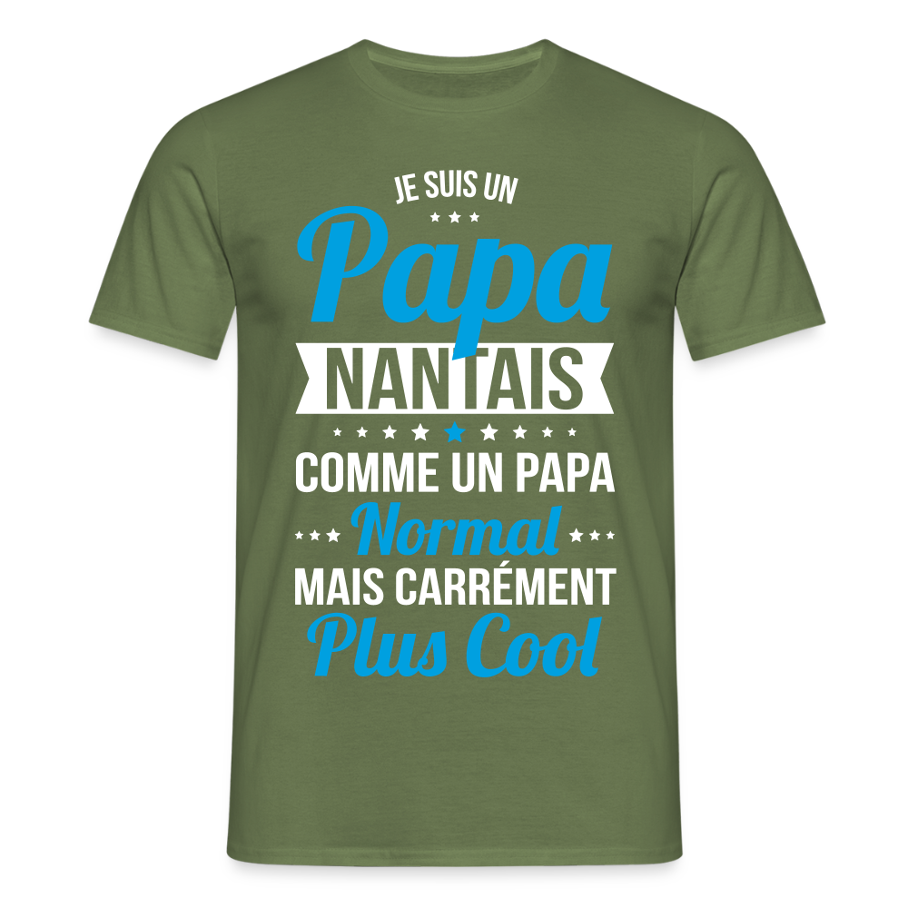 T-shirt Homme - Papa Nantais Plus Cool - vert militaire