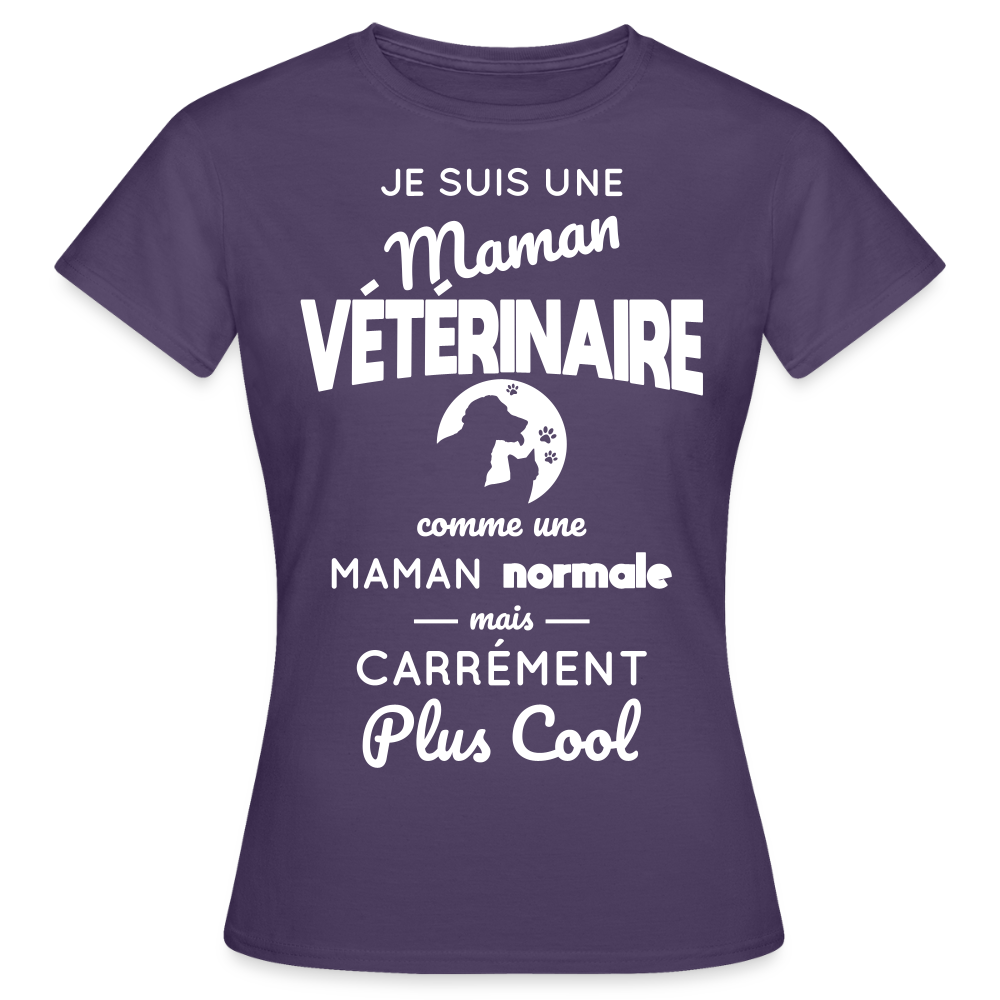 T-shirt Femme - Maman vétérinaire plus cool - violet foncé