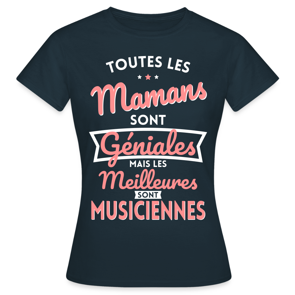 T-shirt Femme - Mamans géniales - Les meilleures sont musiciennes - marine