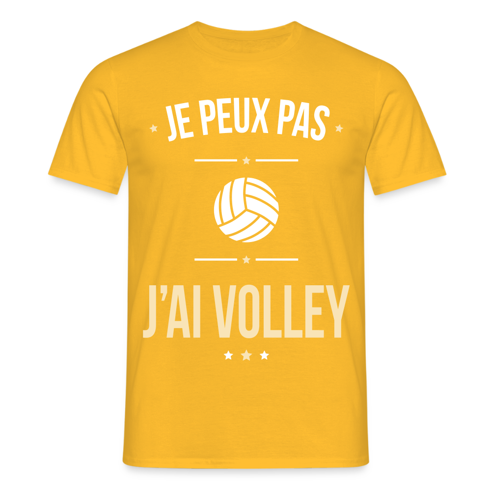 T-shirt Homme - Je peux pas j'ai Volley - jaune