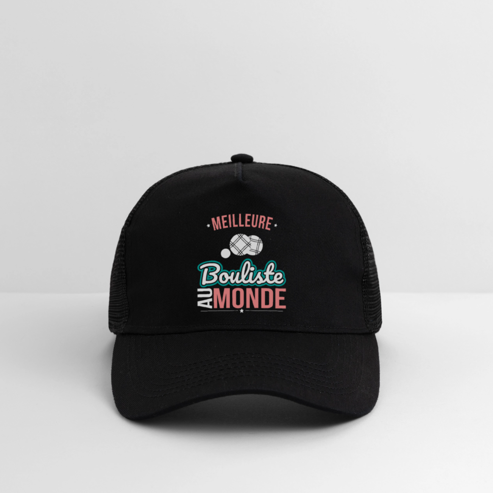 Casquette Trucker - Meilleure bouliste au monde - noir/noir