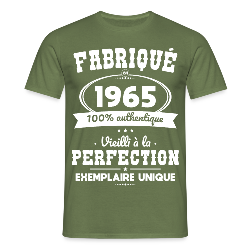 T-shirt Homme - Anniversaire 60 Ans - Fabriqué en 1965 - vert militaire