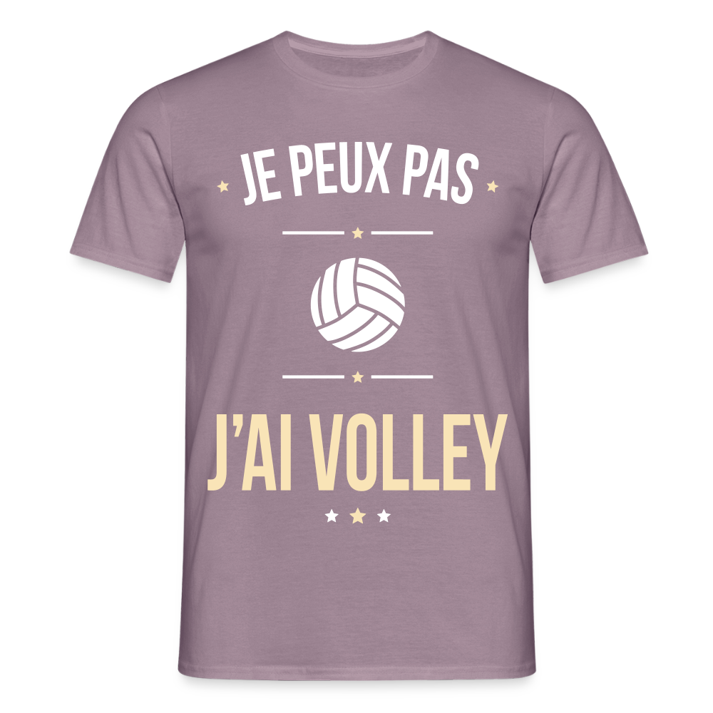 T-shirt Homme - Je peux pas j'ai Volley - mauve gris
