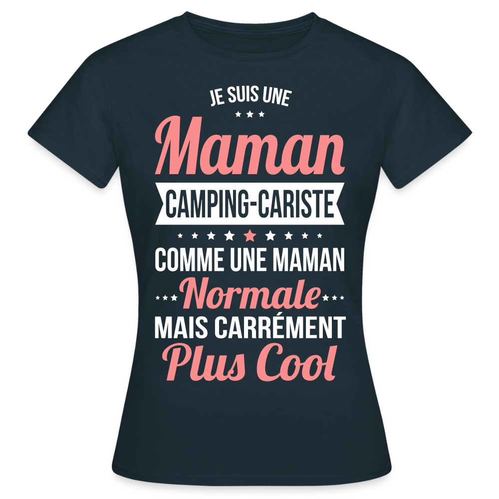 T-shirt Femme - Maman camping-cariste plus cool - marine