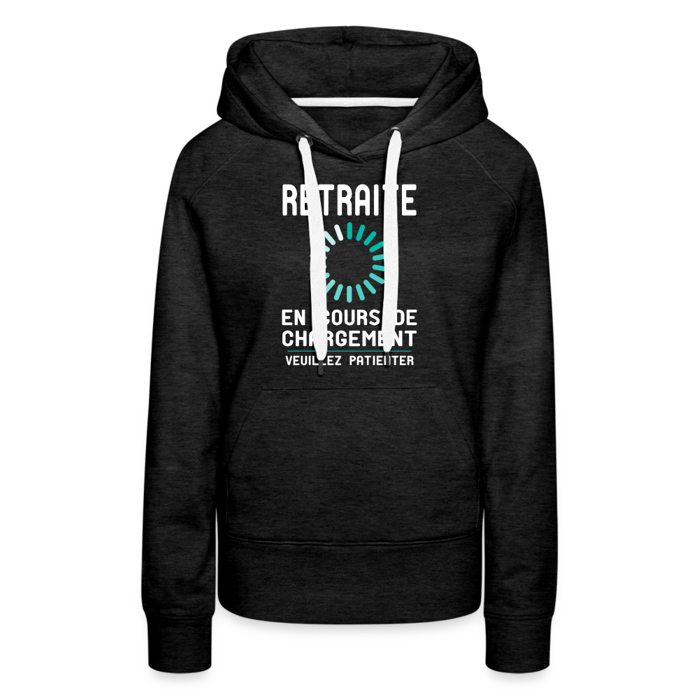 Sweat à capuche Premium Femme - Retraite en cours de chargement - charbon